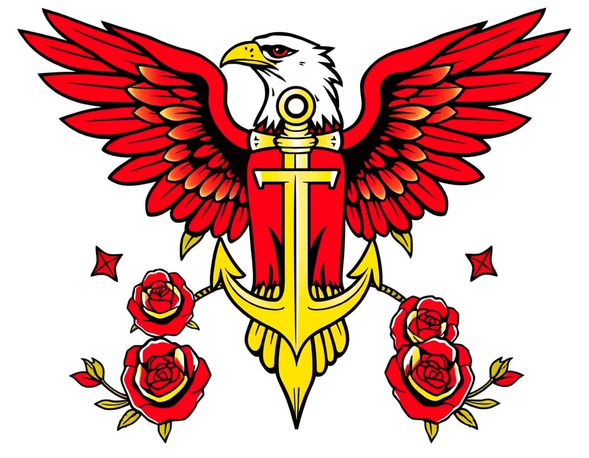 Traditional American tattoo style - AI tattoo generator