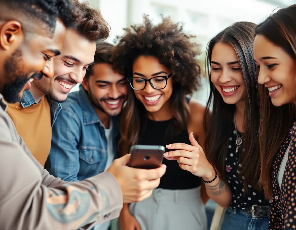 Diverse group of people using INK AI Tattoo Generator app